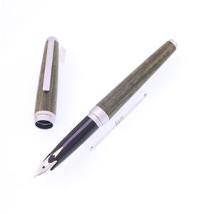 万年筆 世界の銘木シリーズ 積層材 グリーン 太字