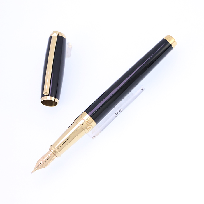 ☆美品新品☆デュポン ラインD ブラック ゴールド 万年筆 ペン先