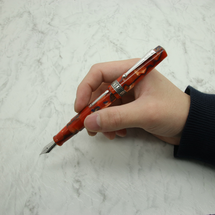 DELTA デルタ 万年筆 プロフィリ シルバー オレンジ F 美品 詳細ページ | 万年筆 ボールペンなど高級筆記具の販売・買取