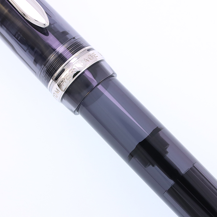 中古)PILOT パイロット 万年筆 カスタム ヘリテイジ92 透明ブラック 中