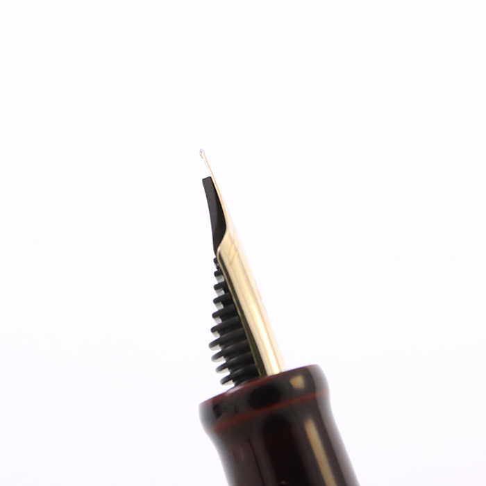 中古)NAKAYA 中屋万年筆 万年筆 シガー ロング 赤溜 軟細字 (旧型ペン