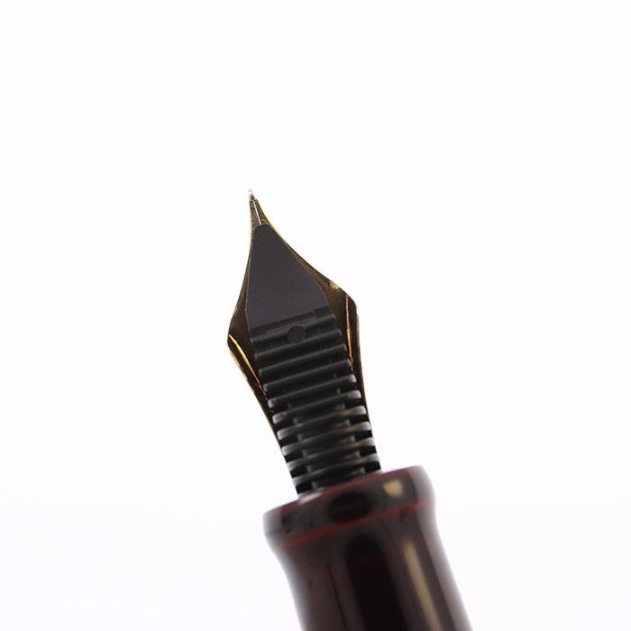 中古)NAKAYA 中屋万年筆 万年筆 シガー ロング 赤溜 軟細字 (旧型ペン