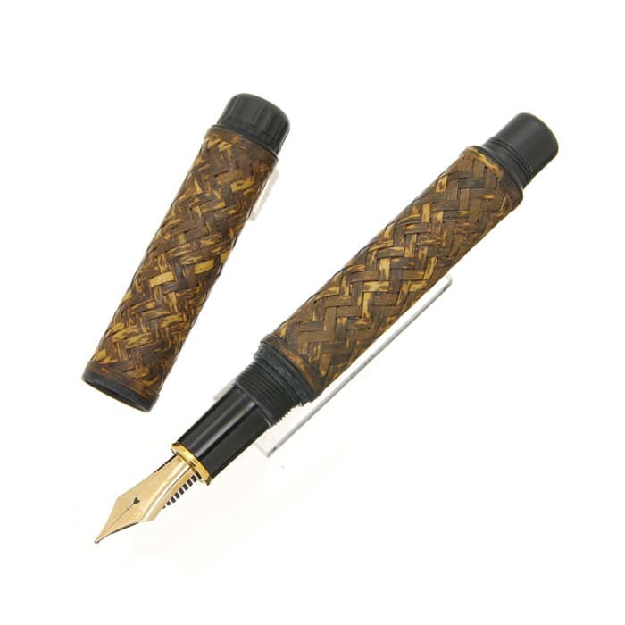 新品)PLATINUM プラチナ 万年筆 出雲 竹編み 横網代 #10 虎斑(トラフ