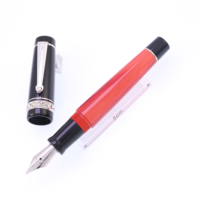 中古)DELTA デルタ 万年筆 ストーンコレクション レッド F（商品ID