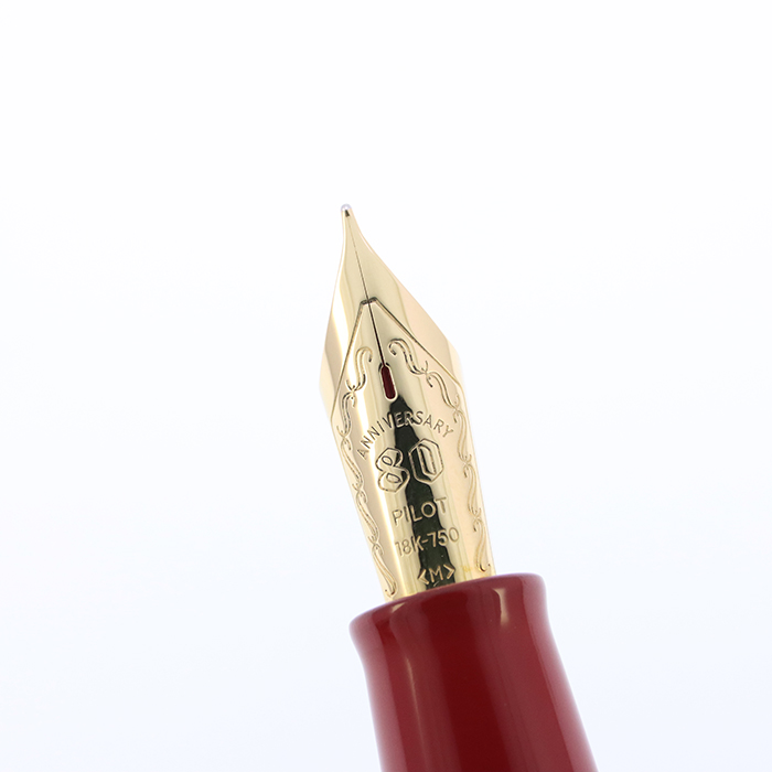 美品　PILOT　パイロット　万年筆　80周年記念　四神　漆　18K-750 中古)PILOT パイロット 万年筆 創立80周年記念 四神 朱 中字（商品ID