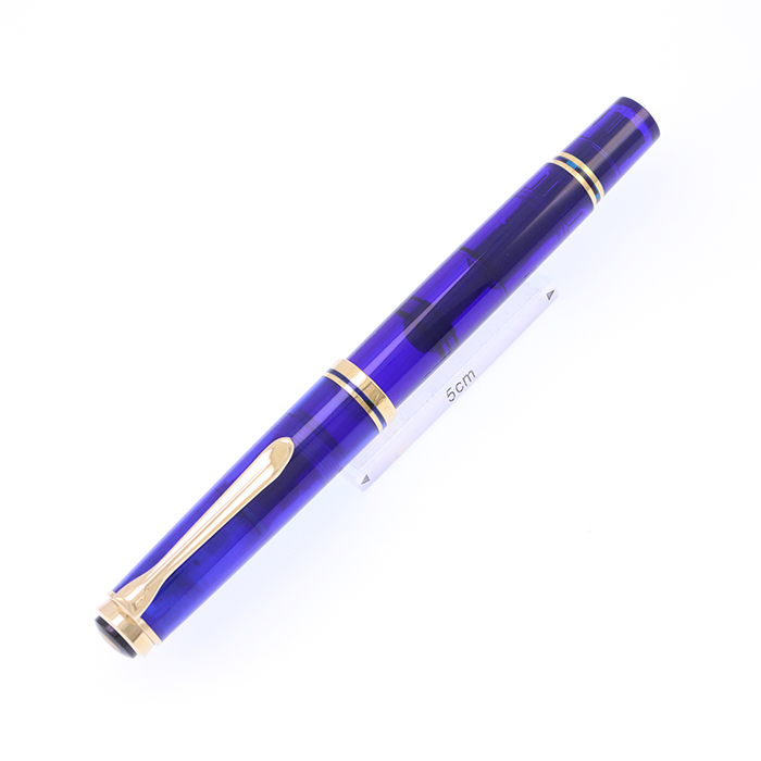中古)Pelikan ペリカン 万年筆 スーベレーン M600 マリーンブルー F