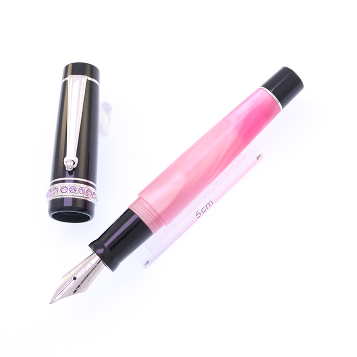 中古)DELTA デルタ 万年筆 ストーンコレクション ピンク F（商品ID