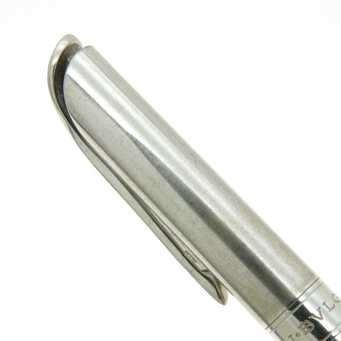 BVLGARI　イタリア製 ボールペン BP84277 BVLGARI ブルガリ エキセントリック メタリック ボールペン（グレー