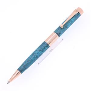 ボールペン ロメオ No.3 細軸 斑紋ガス青銅色/アプリコットゴールド