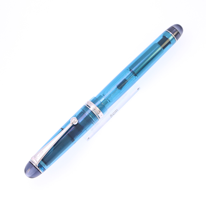 中古)PILOT パイロット 万年筆 カスタム74 透明ターコイズグリーン