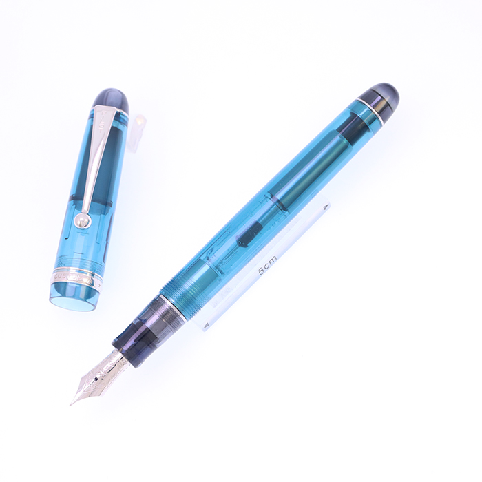 中古)PILOT パイロット 万年筆 カスタム74 透明ターコイズグリーン
