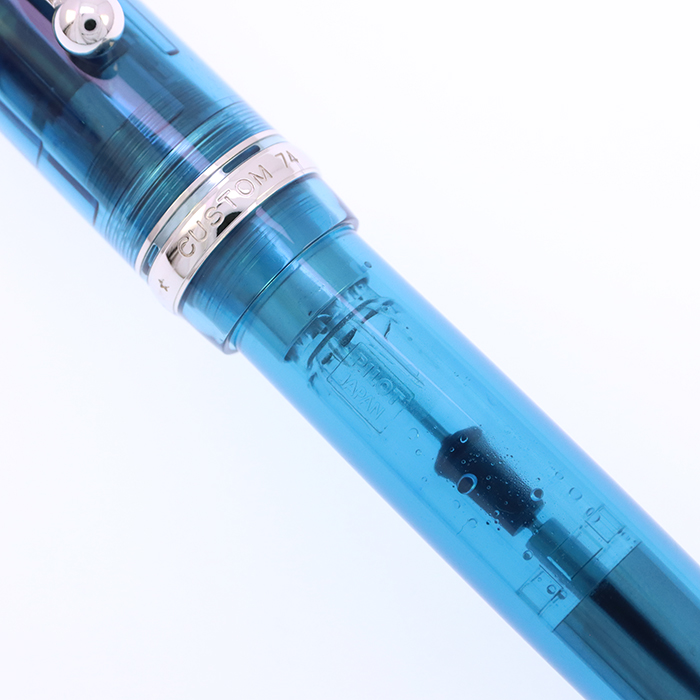 中古)PILOT パイロット 万年筆 カスタム74 透明ターコイズグリーン