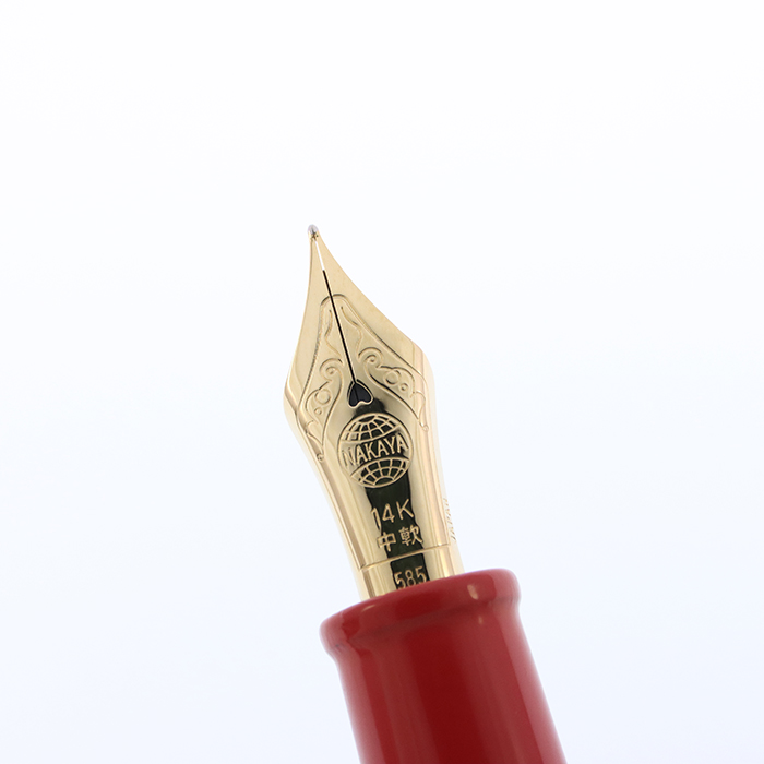 新品)NAKAYA 中屋万年筆 万年筆 シガー ポータブル 朱 軟中字（商品ID