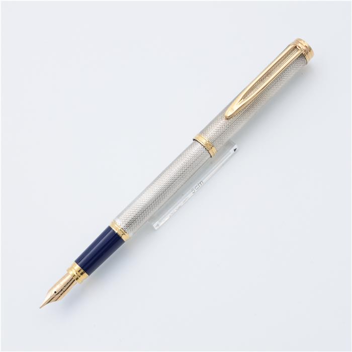 (中古)WATERMAN ウォーターマン 万年筆 ジェントルマン100 ソリッドシルバー バーレイ M  (首軸/天冠ブルー)（商品ID：3717016326099）詳細ページ | 万年筆　ボールペンなど高級筆記具の販売・買取｜キングダムノート