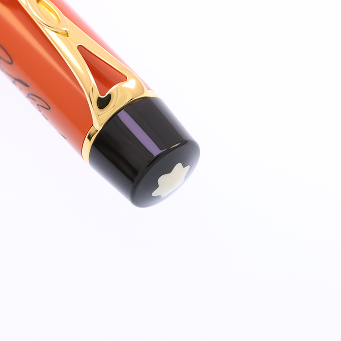 美品□MONTBLANC モンブラン ペン先18K Mニブ ドネーションペン ヨハン･セバスチャン･バッハ 2001年 07716/12000 万年筆 ブラック オレンジ ドイツ製 メンズ 中古)MONTBLANC モンブラン 万年筆 ドネーションペン ヨハン