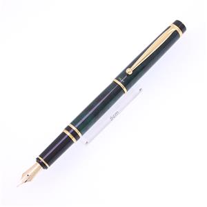 万年筆 グランセ ブラック&グリーン ゴールドトリム 中細字