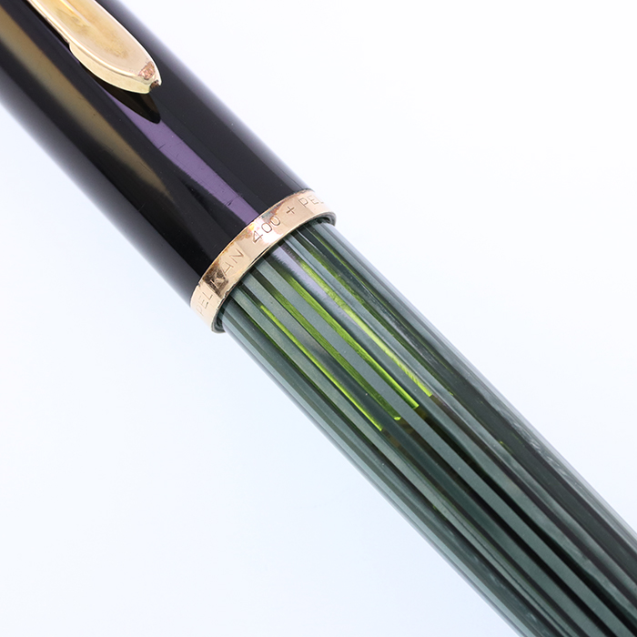 美品 ペリカン 400NN M&K 万年筆 緑縞 F 細字 中古)Pelikan ペリカン 万年筆 #400N 緑縞 M（商品ID：3717030193110