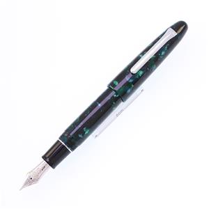 万年筆 キングプロフィット モザイク 銀 グリーン 中字