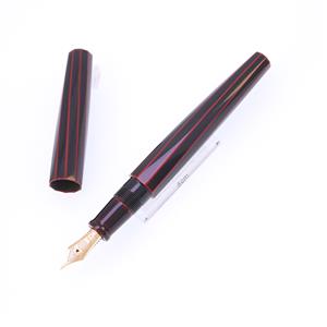 万年筆 シガー 十角TW ポータブル 黒溜 細字