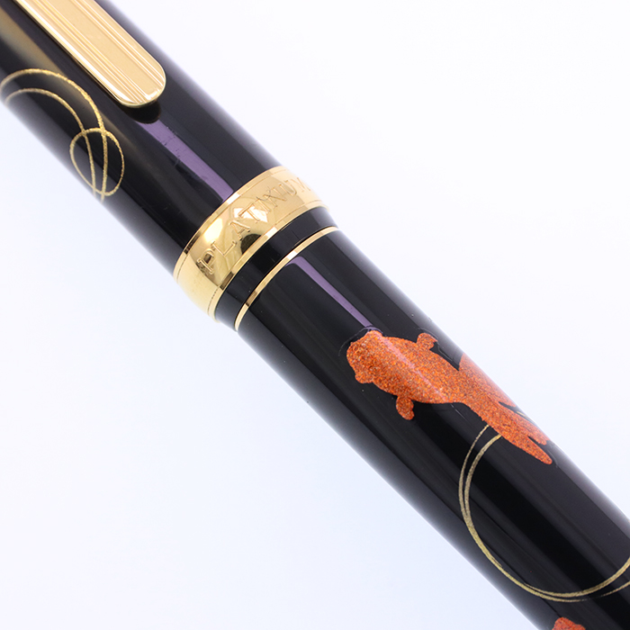 中古)PLATINUM プラチナ 万年筆 18Kスタンダード 美巧 金沢箔 #24 金魚