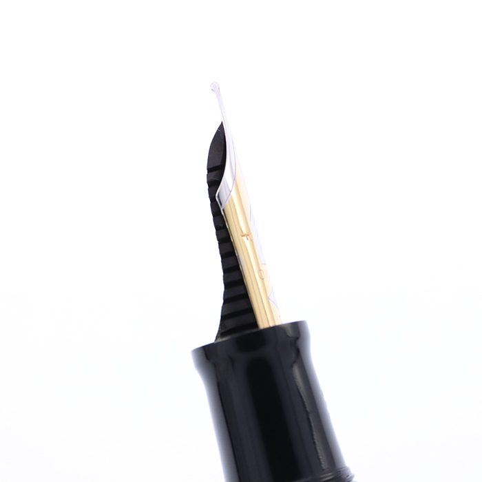 OMAS オマス 万年筆 Gentleman 吸入式 K14 585刻印ニブ OMAS GENTLEMEN BLACK CELLULOID- FLEXIBLE NIB | Tenpen - By Letizia