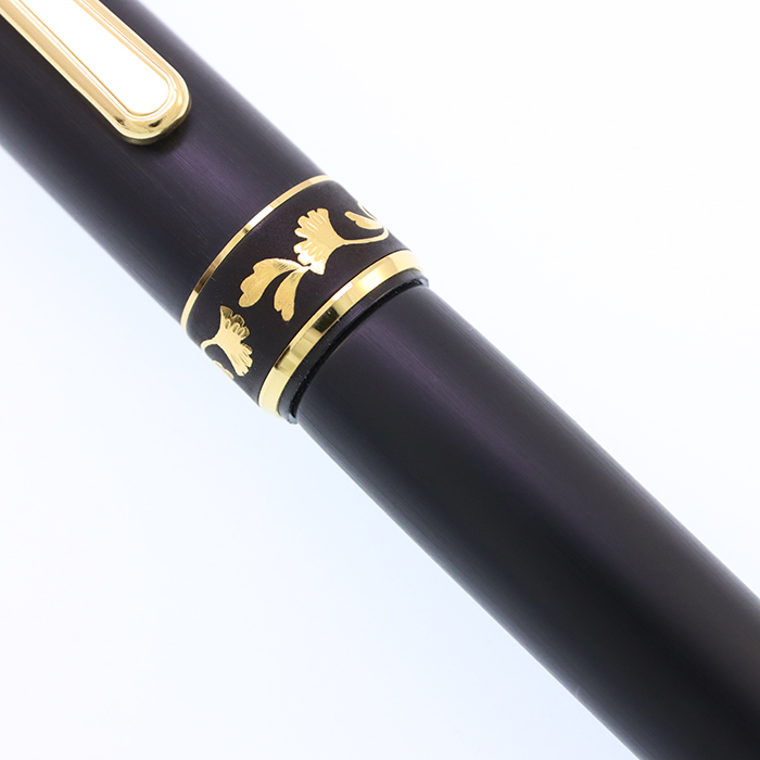 中古)PLATINUM プラチナ 万年筆 #3776 肥後象嵌 #96 イチョウ 中字
