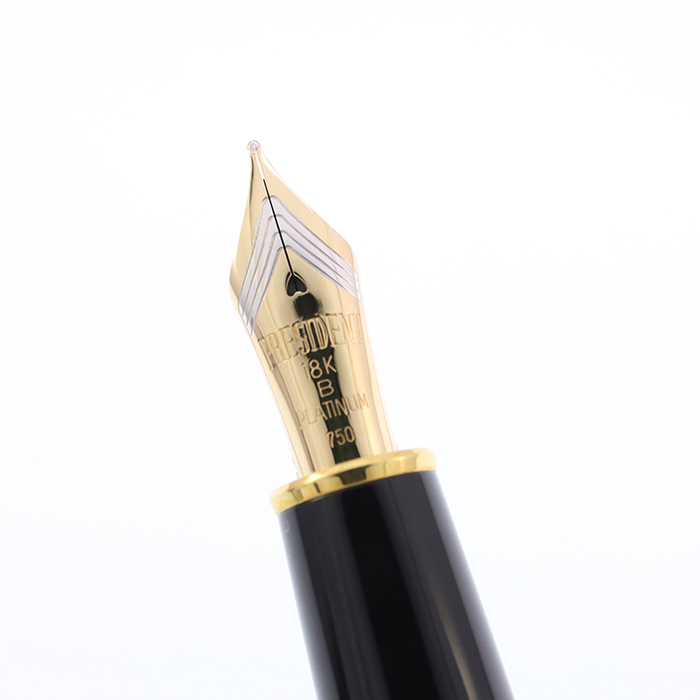 中古)PLATINUM プラチナ 万年筆 プレジデント #1 ブラック 太字（商品