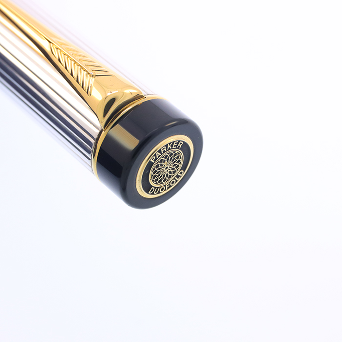 中古)PARKER パーカー 万年筆 デュオフォールド スターリングシルバー