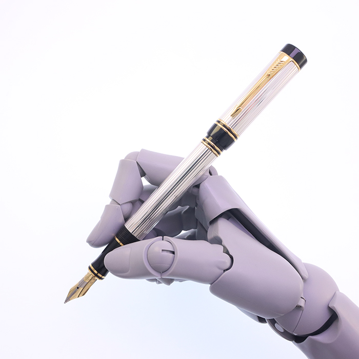 中古)PARKER パーカー 万年筆 デュオフォールド スターリングシルバー