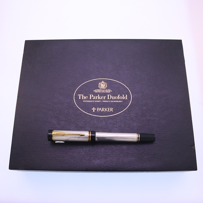 中古)PARKER パーカー 万年筆 デュオフォールド スターリングシルバー