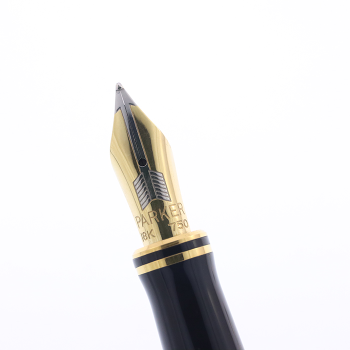 パーカー 万年筆 デュオフォールド スターリングシルバー ペン先 18金 中古)PARKER パーカー 万年筆 デュオフォールド スターリングシルバー