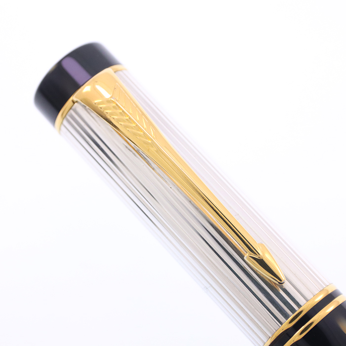 中古)PARKER パーカー 万年筆 デュオフォールド スターリングシルバー