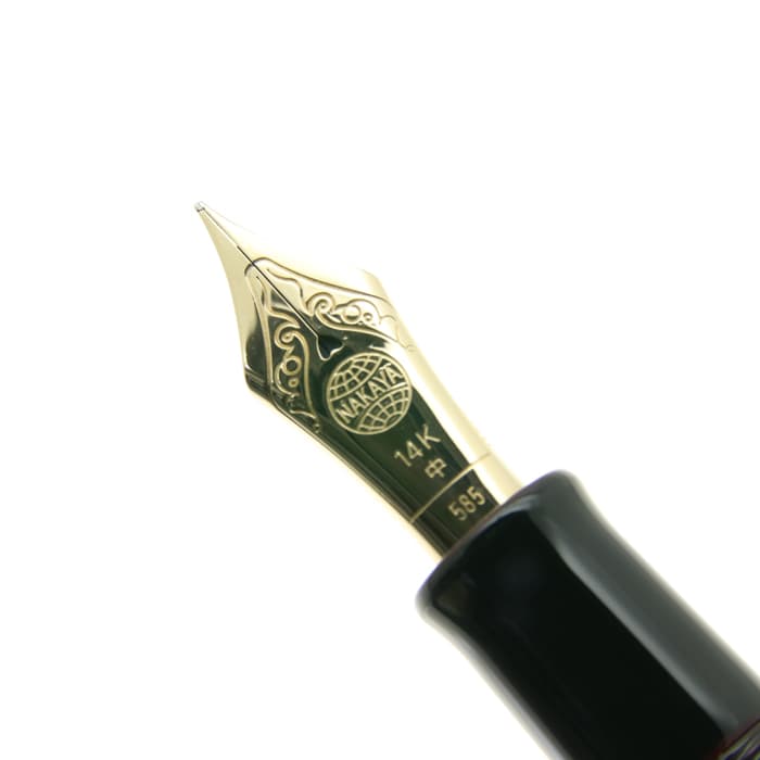 新品)NAKAYA 中屋万年筆 万年筆 シガー 十角ST 黒溜 中字（商品ID