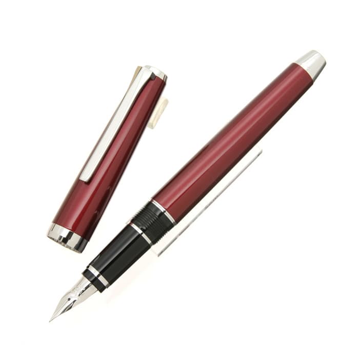 新品)PILOT パイロット 万年筆 エラボー レッド (金属軸)（商品ID