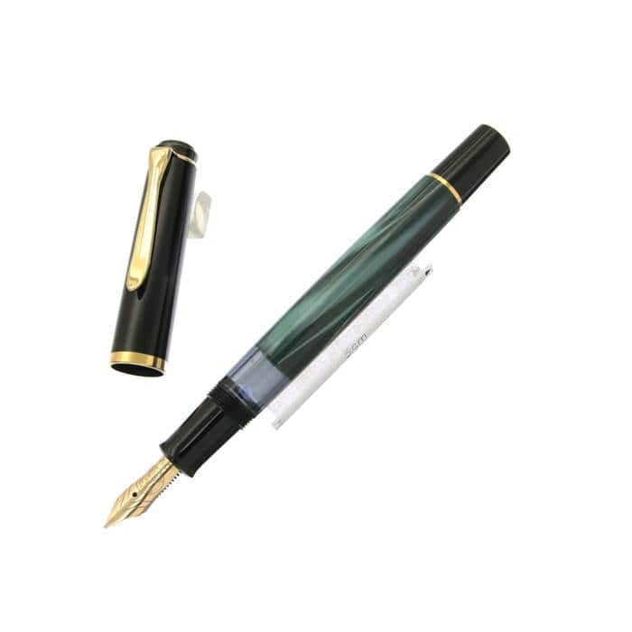 Pelikan M200 Green-Marble 万年筆　字幅OM pelikan-classic-m200-marbled-