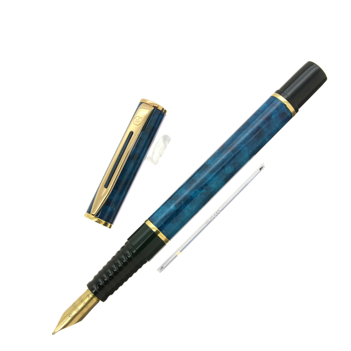 【中古】WATERMAN 万年筆 青色 ケース付き 詳細ページ | 万年筆 ボールペンなど高級筆記具の販売・買取