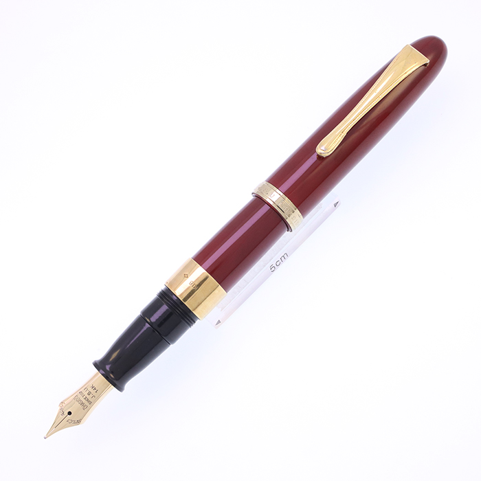 OHASIDO 大橋堂 万年筆 手作り万年筆 尻細モデル 漆塗りエボナイト 朱 18金無垢リング