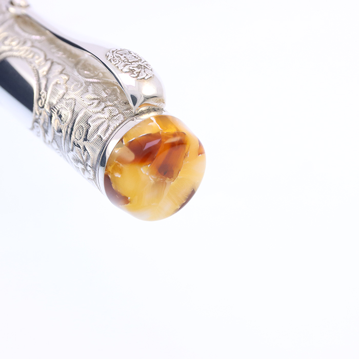 極美品□Montegrappa モンテグラッパ ヴィンテージ リミテッドエディション ミレニオ･バッサーノ 1998年 ペン先18K Mニブ 307/998 万年筆 シルバー ブラウンマーブル 箱・保存袋・ケース付き イタリア製 メンズ 総重量46.52g 中古)Montegrappa モンテグラッパ 万年筆 リミテッドエディション