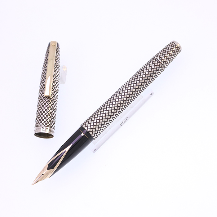 シェーファー インペリアル スターリングシルバー 14K M 中古)SHEAFFER シェーファー 万年筆 インペリアル スターリング