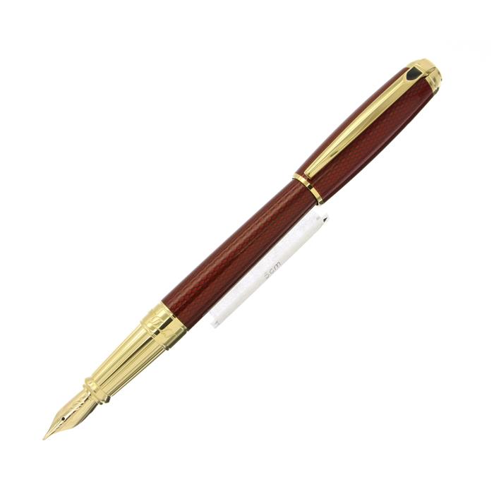 S.T.Dupont エス・テー・デュポン 万年筆 ラインD L ギヨシェアンダーラッカー ルビーレッドナチュラルラッカー