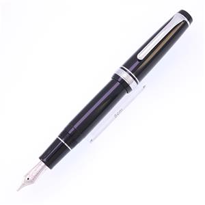 万年筆 プロフェッショナルギア 銀 ブラック 長刀研ぎ 太字