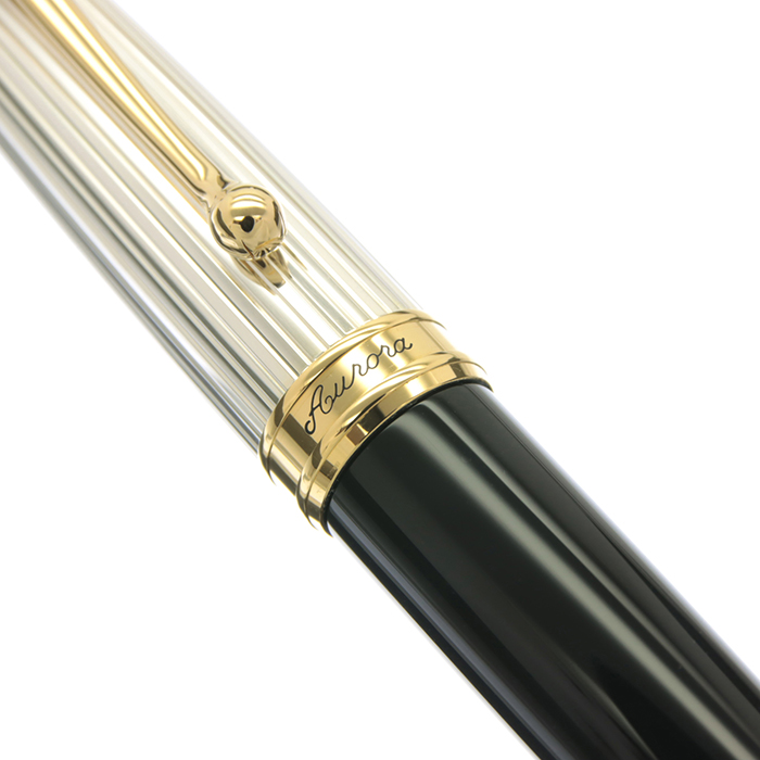 新品)AURORA アウロラ 万年筆 88 オタントット シルバーキャップ（商品