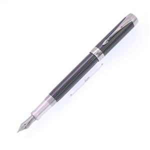 PARKER パーカー 万年筆 デュオフォールド プレステージ ブラックシェブロンRT センテニアル F メイン