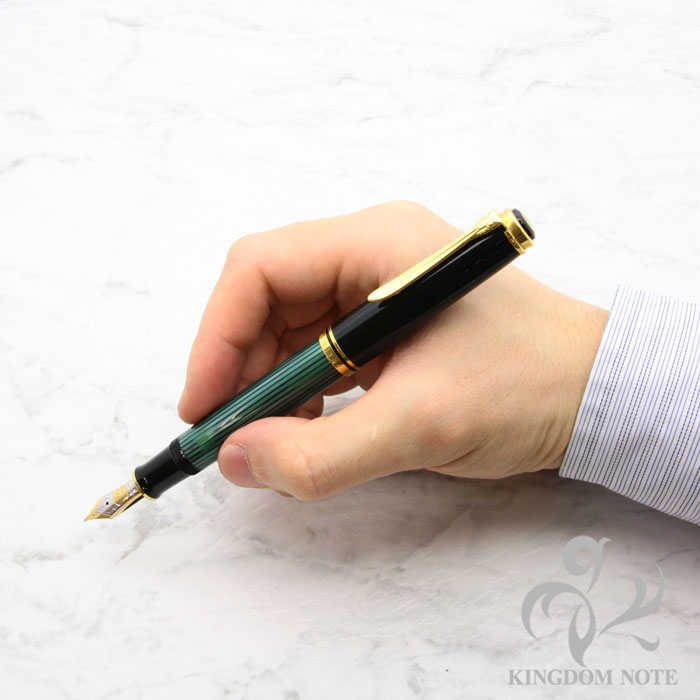 ペリカン M800 EN刻印 イタリア刻印 緑縞 スーべレーン 万年筆 字幅 M