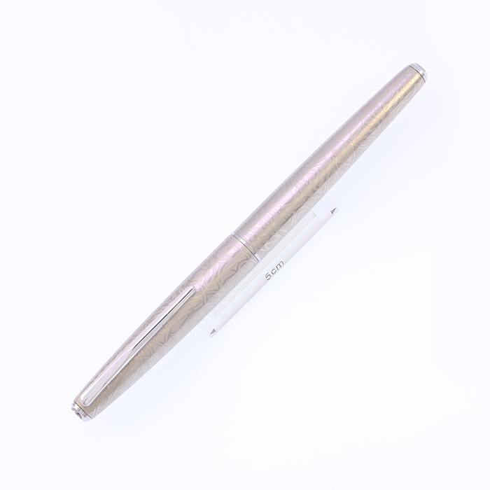 中古)PLATINUM プラチナ 万年筆 唐草柄 ステンレス 18K-WG/中字（商品