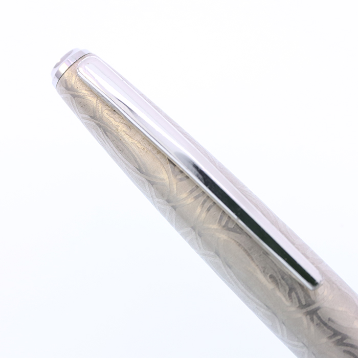 中古)PLATINUM プラチナ 万年筆 唐草柄 ステンレス 18K-WG/中字（商品