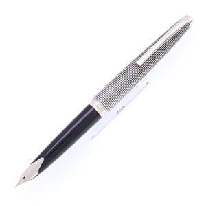 PILOT パイロット 万年筆 エリート ショートタイプ スターリングシルバー 格子柄 18K-WG/細字 メイン