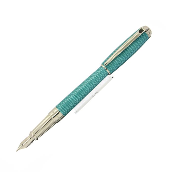 S.T.Dupont エス・テー・デュポン 万年筆 ラインD L ギヨシェアンダーラッカー ターコイズブルーナチュラルラッカー