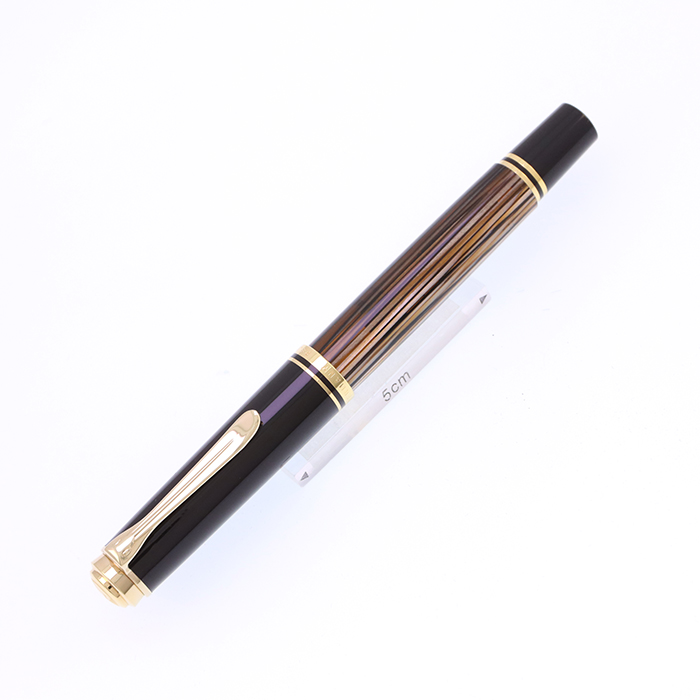 中古)Pelikan ペリカン 万年筆 スーベレーン M400 茶縞 B [研磨]（商品
