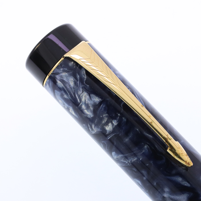 中古)PARKER パーカー 万年筆 デュオフォールド マーブルブルー